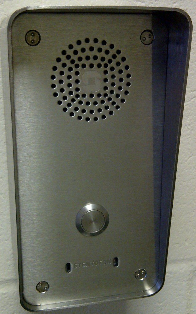 Single Button Vandal Resistant Station Mounted in On Wall Hooded Back Box Used for Outdoors and Call Points